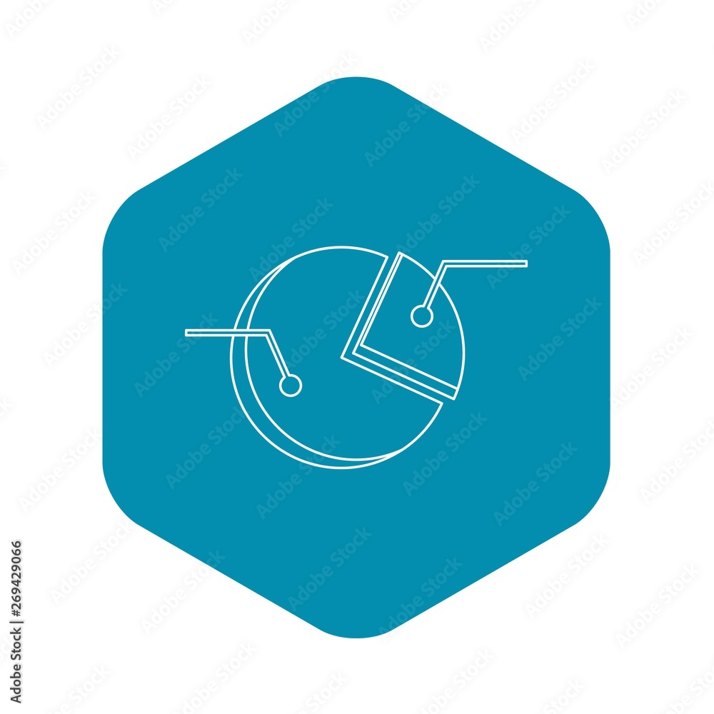 Aufkleber pie graphic chart icon. outline illustration of pie graphic chart vector icon for web