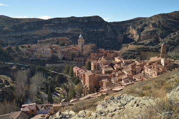 December 28, 2013. Albarracin, Teruel, Aragon, Spain. Albarracin Village View From The Alcazar. History, Travel, Nature, Landscape, Vacation, Architecture.