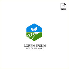 simple concept logo design agriculture technology and farm
