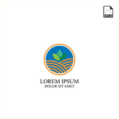 simple concept logo design agriculture technology and farm