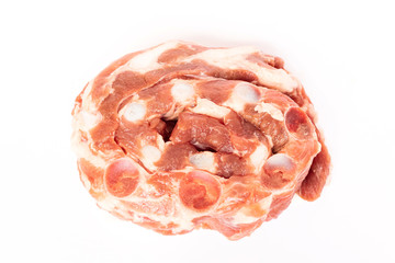 Raw pork ribs isolated on white background.