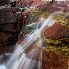 Water falling from rock, Red Rock Canyon Parkway, Waterton Lakes National Park, Alberta, Canada