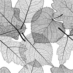 Naadloos patroon met bladeren. Vector, EPS-10.