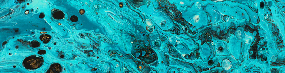 Abstract marbleized effect background. Blue creative colors. Beautiful paint with the addition of...