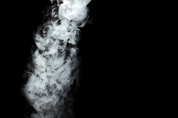 Dry ice smoke Floating in the air, black background