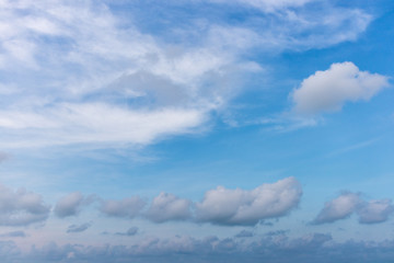 Beautiful blue sky with white clouds. Natural concept.