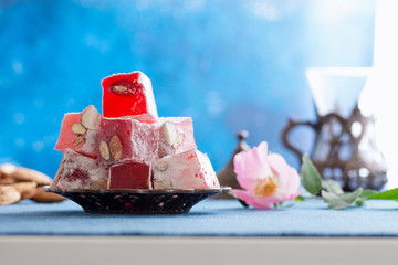original Turkish sweets on the table