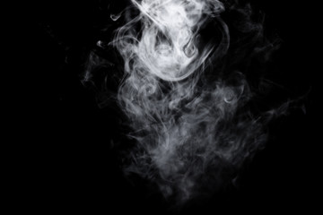 Dry ice smoke Floating in the air, black background
