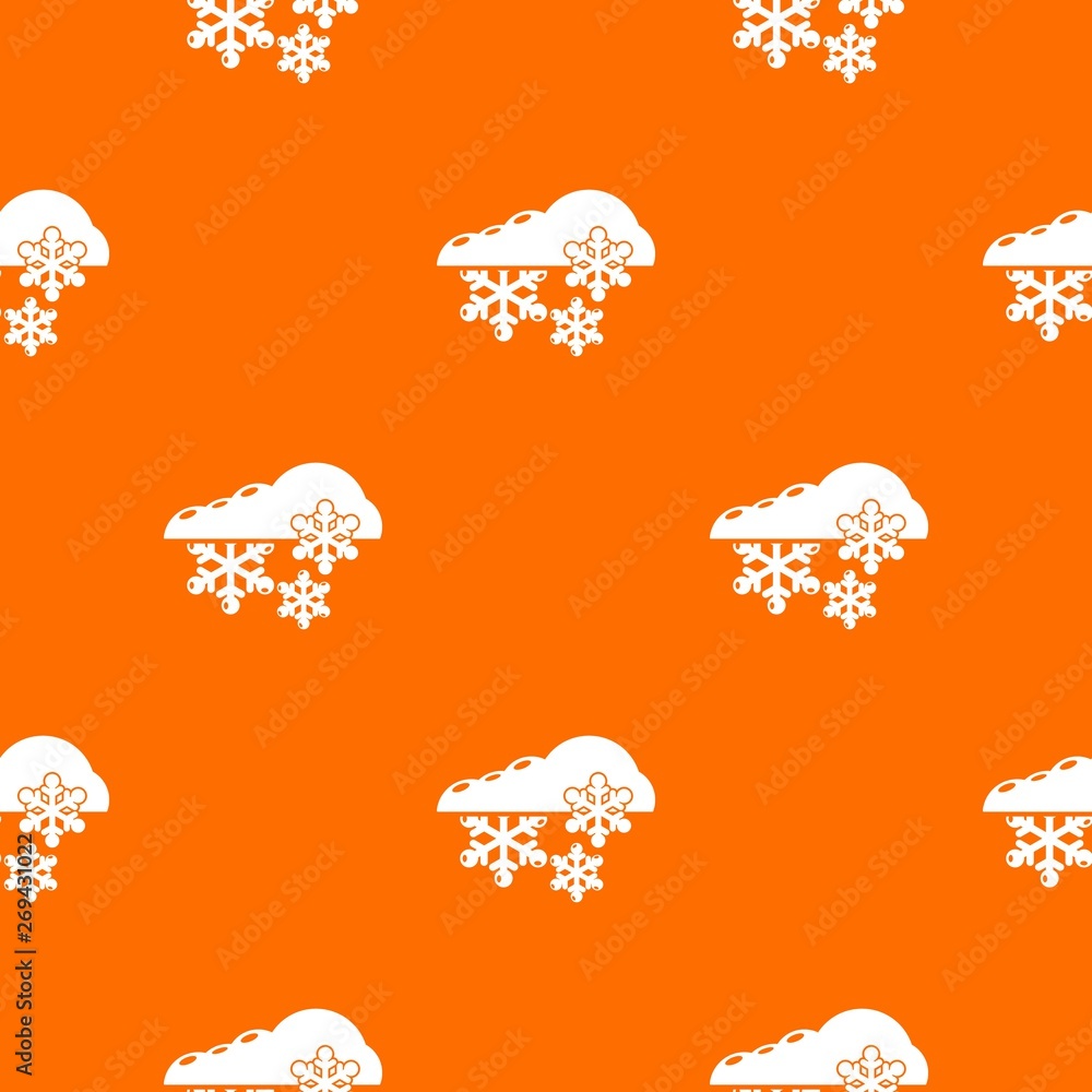 Poster snowflake pattern vector orange for any web design best