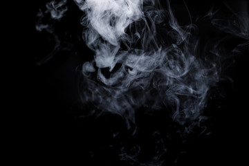 Dry ice smoke Floating in the air, black background