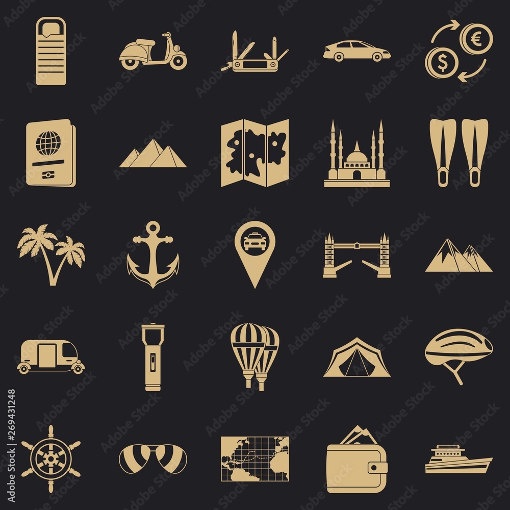 Poster cityscape icons set. simple set of 25 cityscape vector icons for web for any design