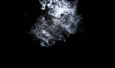 Dry ice smoke Floating in the air, black background