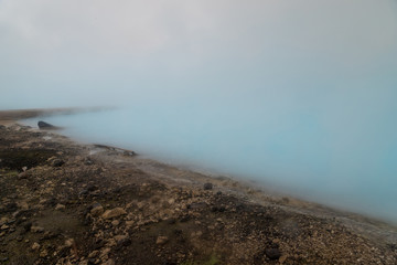 steam and water from the Mutnovsky geothermal power station in Kamchatka