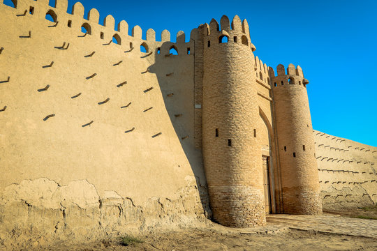 Bukhara, Uzbekistan - May 10, 2019: Old Fort Ark in the Old Town