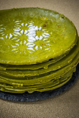 抹茶のパンケーキ (ミルクレープ)　Matcha pancake Japanese food