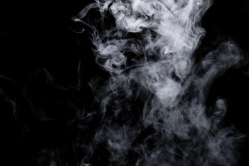 Dry ice smoke Floating in the air, black background
