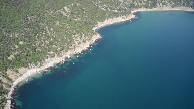 Aerial of the Crimea arid coast on the Black Sea