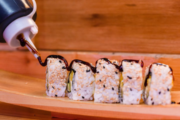 japanese healthy maki with fish