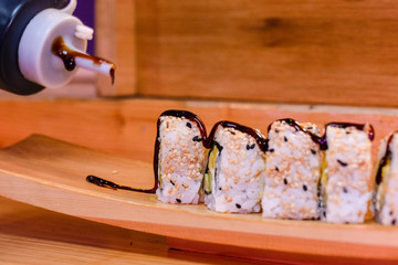 japanese healthy maki with fish