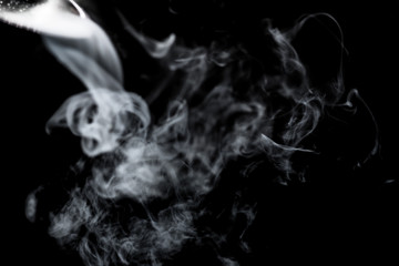 Dry ice smoke Floating in the air, black background