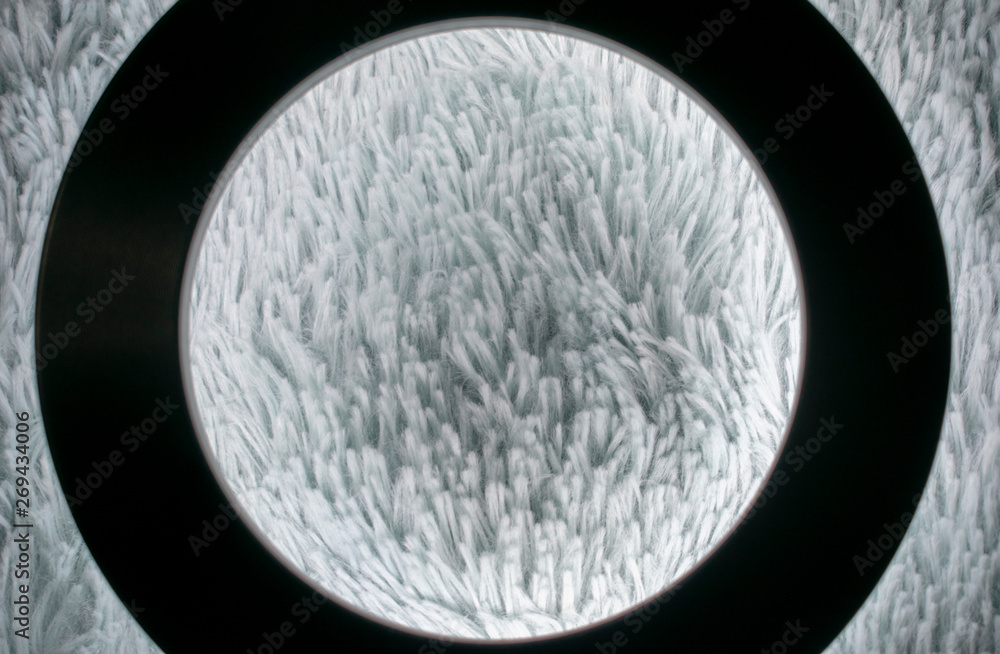 Poster woolen blanket forms an ocean of thin hairs of its structure.