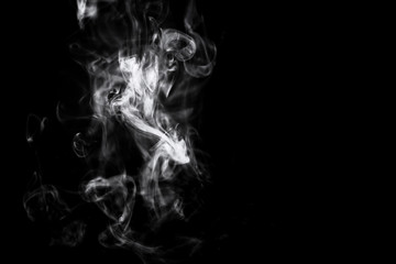 Dry ice smoke Floating in the air, black background