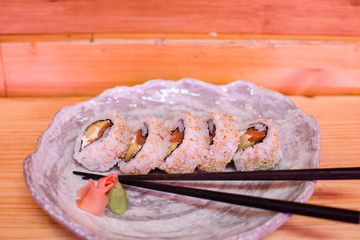 japanese healthy maki with fish