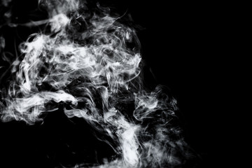 Dry ice smoke Floating in the air, black background