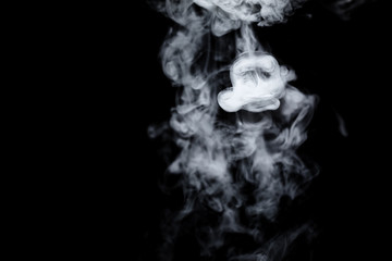 Dry ice smoke Floating in the air, black background
