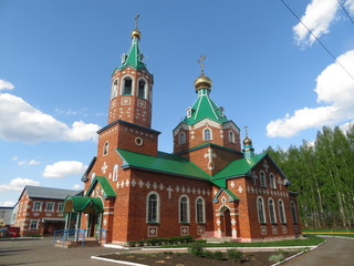 Naklejka premium View of the church in the village of Toshi, Russia