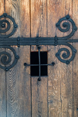 old wooden door in the castle