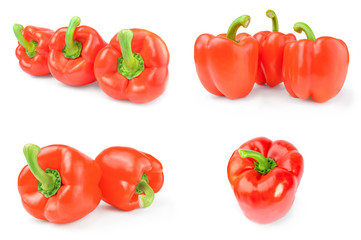 Collection of paprika isolated on a white background cutout