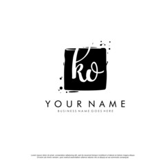 K O KO initial square logo template vector