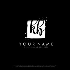 K B KB initial square logo template vector