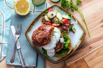 Greek Stuffed Turkey Hamburger