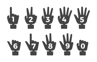 finger counting icon set,vector and illustration