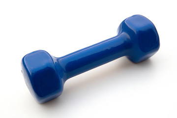 Blue Dumbell on white background