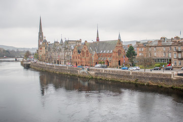 Fototapeta premium Perth Panorama City Perth and Kinross Scotland Great Britain