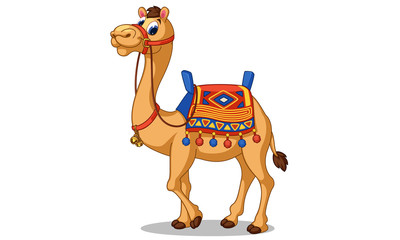 Beautiful camel cartoon vector illustration