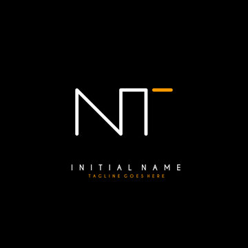 Initial N T NT minimalist modern logo identity vector