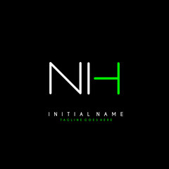 Initial N H NH minimalist modern logo identity vector