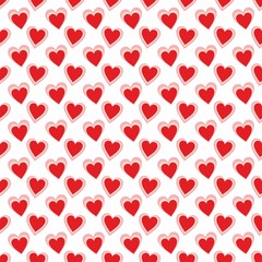 Seamless pattern of red heart figures on a white background for fabrics, wallpapers, tablecloths, prints and designs.The EPS file (vector) has a pattern that will smoothly fill any shape.