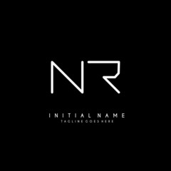 Initial N R NR minimalist modern logo identity vector