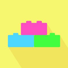 Building block icon. Flat vector related icon with long shadow for web and mobile applications.