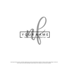 Initial N F NF elegant logo template vector