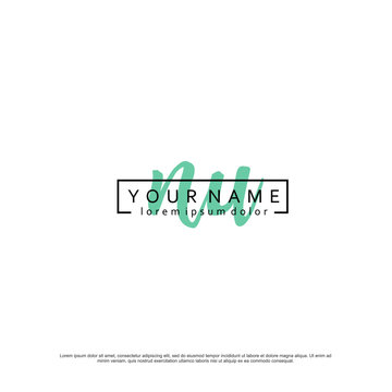 Initial N U NU elegant logo template vector