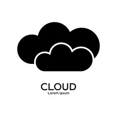 Cloud logo template. Online storage server concept. Clean and modern vector illustration.