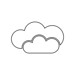 Line style cloud logo template. Online storage server concept. Clean and modern vector illustration.