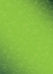 bright green vector floral background a4 format with gradient