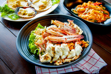 Thai food - Steamed crab meat from blue crab - halal food in bangkok thailand.